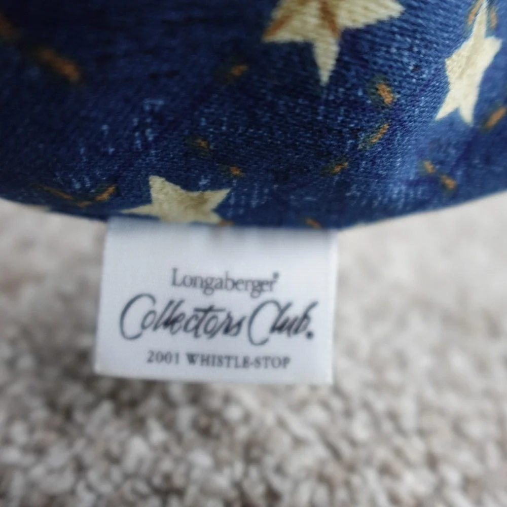 Longaberger 2001 Collectors Club Whistlestop Basket Liner American Pride Navy